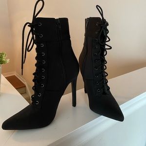 FASHION NOVA Heel Lace-Up Boots